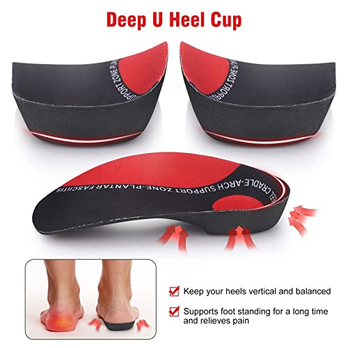 Orthotic Insoles, 3/4 High Arch Support Shoe Inserts Insoles for Women and Men, Orthotic Insoles Support for Plantar Fasciitis, Flat Feet, Over-Pronation, Heel Pain, Heel Spur (9-12 UK）