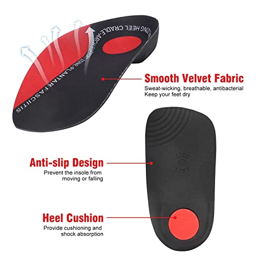 Orthotic Insoles, 3/4 High Arch Support Shoe Inserts Insoles for Women and Men, Orthotic Insoles Support for Plantar Fasciitis, Flat Feet, Over-Pronation, Heel Pain, Heel Spur (9-12 UK）