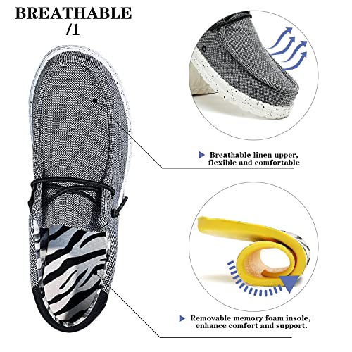 Men's Slippers Slip On Casual Canvas Espadrilles Loafer Flats Boat & Deck Shoes Grey UK 9