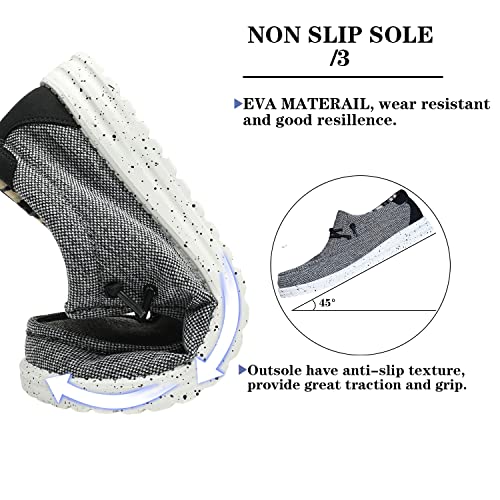 Men's Slippers Slip On Casual Canvas Espadrilles Loafer Flats Boat & Deck Shoes Grey UK 9