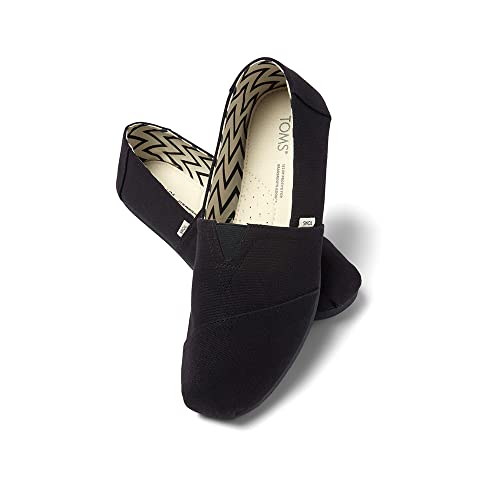 TOMS Men's Alpargata Loafer Flat, Black, 9 UK