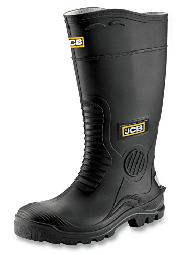 JCB - Wellington Hydromaster Boots Mens - Fits Large - Steel Toe Cap Boots - Black Shoes - Waterproof Shoes Men - Boots for Men - Wide Fit - Size 12UK, 47EU