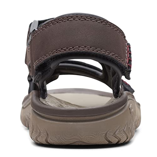 Clarks Men's Wesley Bay Flat Sandal, Brown Synthetic, 8 UK