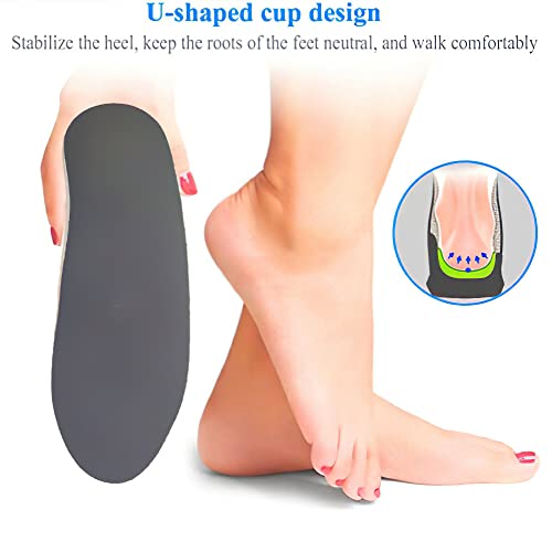 Plantar Fasciitis Relief Arch Support Shoe Inserts Insoles for Flat Feet for Men and Women, Orthotic Feet Heel Pain Shock Absorption Comfortable Insoles (Large EU 40-46)