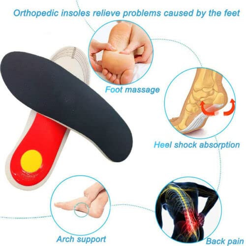 Plantar Fasciitis Relief Arch Support Shoe Inserts Insoles for Flat Feet for Men and Women, Orthotic Feet Heel Pain Shock Absorption Comfortable Insoles (Large EU 40-46)