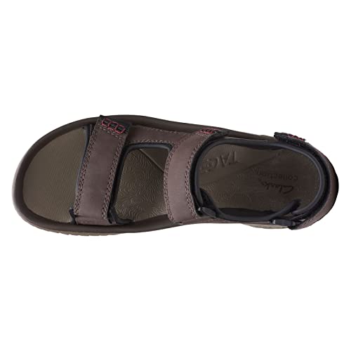 Clarks Men's Wesley Bay Flat Sandal, Brown Synthetic, 8 UK