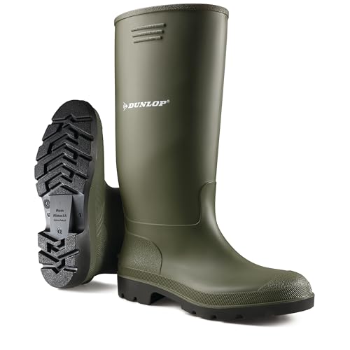 DUNLOP FULLY WATERPROOF WELLIES, Green, 4 UK