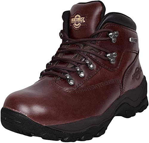 Northwest Territory Inuvik Men's Hiking/Walking Leather Waterproof High Rise Boots, Oxblood, 9