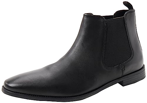 Red Tape Thomas Crick Men's 'Addison' Formal Chelsea Boots, Comfortable and Stylish Boots for Any Occasion, Made with Suede Leather For an Effortless and Chic Look (Black/Tan)