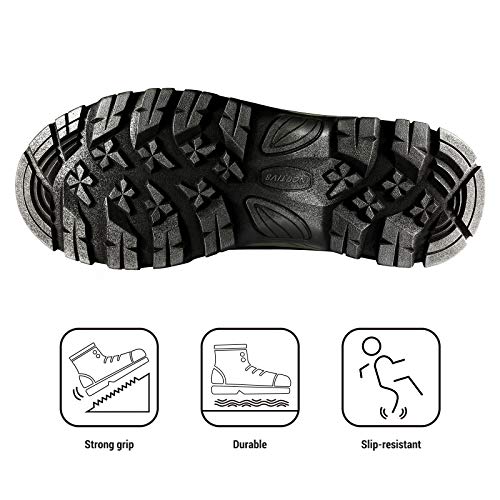 NORTIV 8 Men's 180411 Brown Black Insulated Waterproof Construction Hiking Winter Snow Boots Size 10.5 US/ 9.5 UK