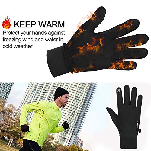 TOLEMI Winter Gloves Running Thermal Liner Gloves Warm Gloves Anti-slip Touchscreen Gloves for Men Women Sport Walking Riding Driving Cycling