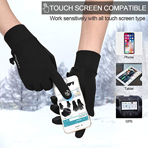 TOLEMI Winter Gloves Running Thermal Liner Gloves Warm Gloves Anti-slip Touchscreen Gloves for Men Women Sport Walking Riding Driving Cycling