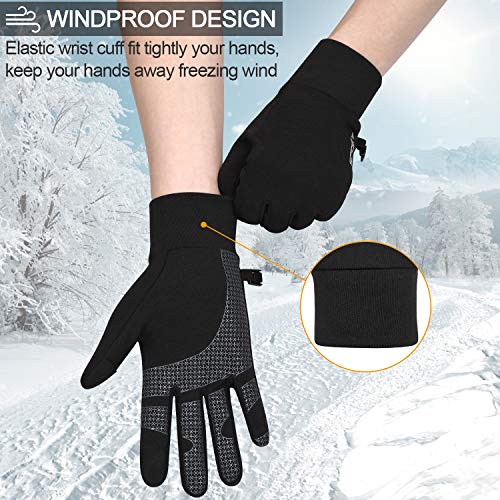 TOLEMI Winter Gloves Running Thermal Liner Gloves Warm Gloves Anti-slip Touchscreen Gloves for Men Women Sport Walking Riding Driving Cycling