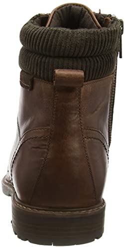 Thomas Crick Men's 'Hardy' Ankle Derby Leather Zip and Padded Collar Boots, Fashionable, Trendy, Comfortable, Perfect for Walking, Trendy Leather boots (Black/Wood)