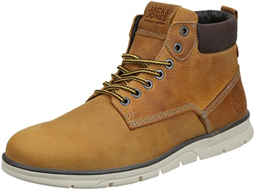 JACK & JONES Men's Jfwtubar Leather Honey Sn Ankle Boot, Honey, 9 UK