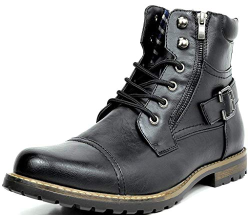 Bruno Marc Men's Philly-3 Black Military Combat Boots Size 9 US/ 8 UK