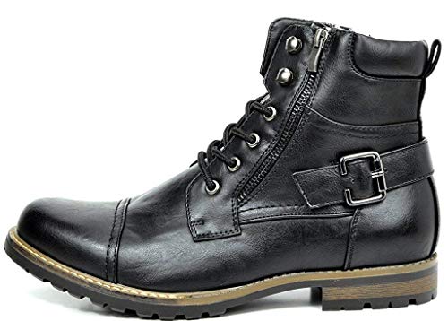 Bruno Marc Men's Philly-3 Black Military Combat Boots Size 9 US/ 8 UK