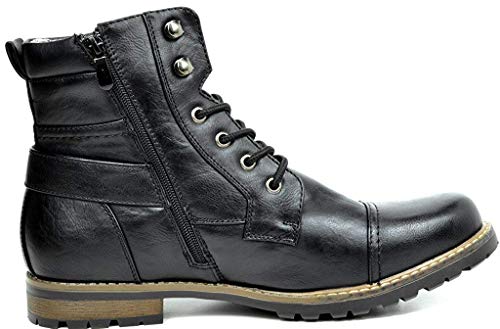 Bruno Marc Men's Philly-3 Black Military Combat Boots Size 9 US/ 8 UK
