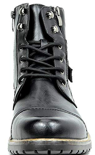 Bruno Marc Men's Philly-3 Black Military Combat Boots Size 9 US/ 8 UK