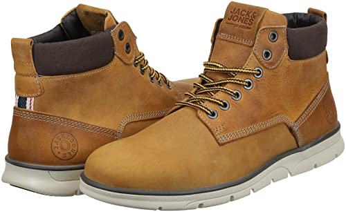 JACK & JONES Men's Jfwtubar Leather Honey Sn Ankle Boot, Honey, 9 UK