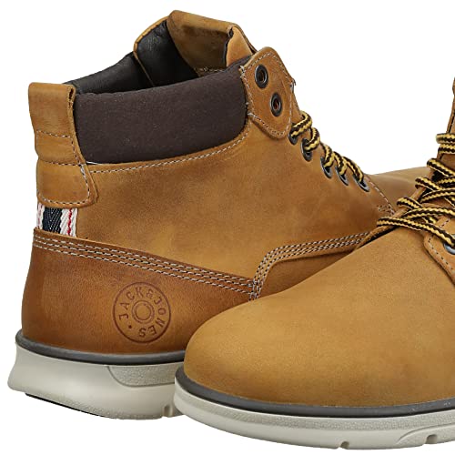 JACK & JONES Men's Jfwtubar Leather Honey Sn Ankle Boot, Honey, 9 UK