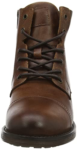Thomas Crick Men's 'Hawkes' Ankle Derby Leather Zip Boots, Fashionable, Trendy, Comfortable, Perfect for Walking, Trendy Leather boots (Black/Wood)