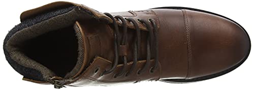 Thomas Crick Men's 'Hawkes' Ankle Derby Leather Zip Boots, Fashionable, Trendy, Comfortable, Perfect for Walking, Trendy Leather boots (Black/Wood)