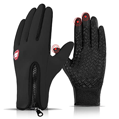 HYX Unisex Winter Gloves Waterproof Windproof Touch Screen Non-slip Grip for Driving Cycling Walking