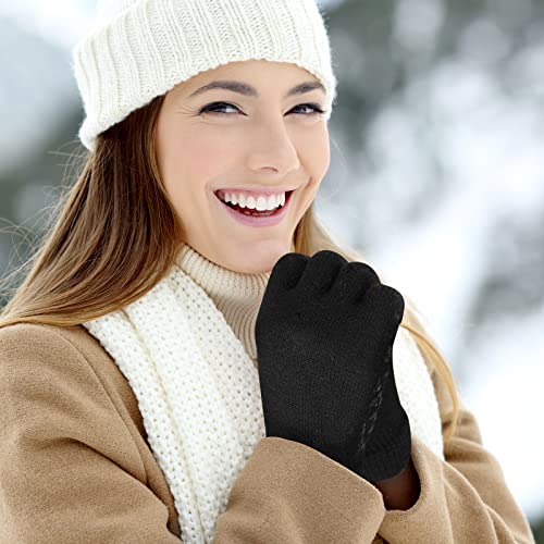SIHOHAN Thermal Gloves for Men and Women Winter Touch Screen Gloves Anti-Slip Warm Lining Gloves for Driving Running Cycling(Black)