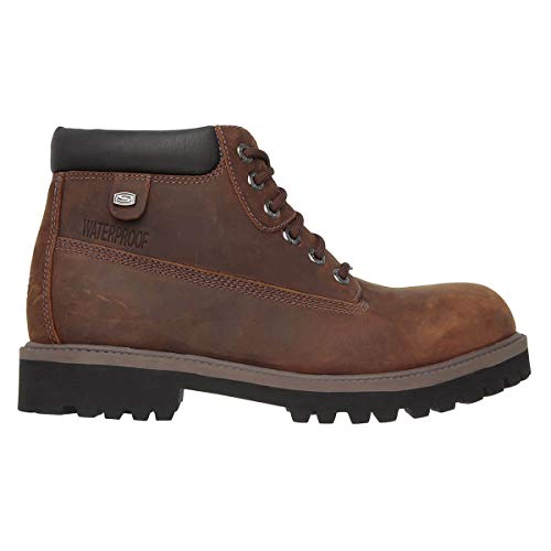 Skechers Men's Sergeants Verdict. Waterproof Chelsea Boots, Dark Brown Crazyhorse Leather, 9 UK (43 EU)
