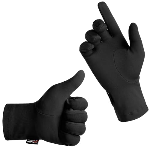 EVO Winter Thermal Inner Gloves Golf Skiing Cycling Motorbike walking Baselayer (Black, Medium)