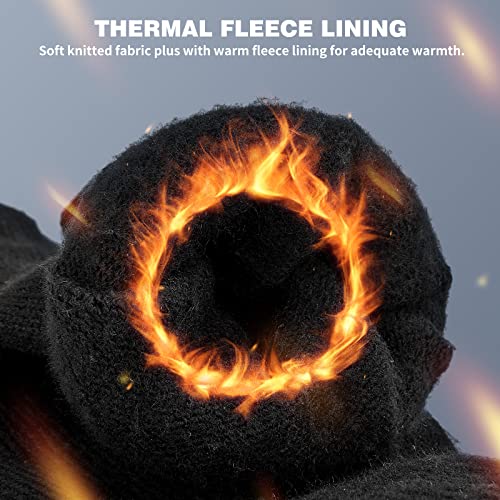 SIHOHAN Thermal Gloves for Men and Women Winter Touch Screen Gloves Anti-Slip Warm Lining Gloves for Driving Running Cycling(Black)