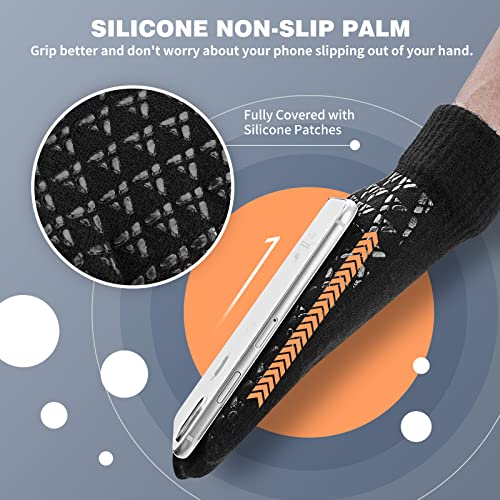 SIHOHAN Thermal Gloves for Men and Women Winter Touch Screen Gloves Anti-Slip Warm Lining Gloves for Driving Running Cycling(Black)