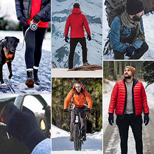 SIHOHAN Thermal Gloves for Men and Women Winter Touch Screen Gloves Anti-Slip Warm Lining Gloves for Driving Running Cycling(Black)