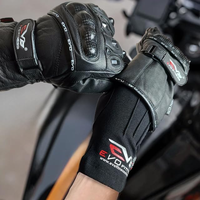 EVO Winter Thermal Inner Gloves Golf Skiing Cycling Motorbike walking Baselayer (Black, Medium)