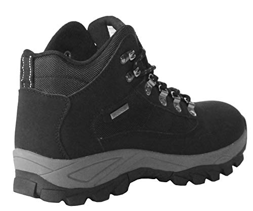 Wyre Valley Mens Gents Waterproof Genuine Leather Breathable Lace Up Memory Foam Hiking Outdoor Trekking Boots UK Sizes 7-12 (Black Action, Numeric_11)