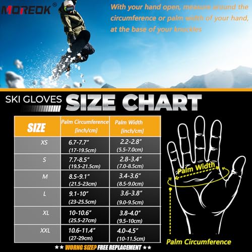 Waterproof & Windproof Winter Gloves for Men and Women,-30°F 3M Thinsulate Thermal Gloves Touch Screen Warm Gloves for Skiing,Cycling,Motorcycle,Running,Outdoor Sports Black-M