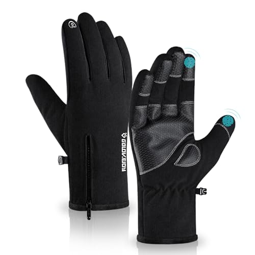 Habaylin Winter Thermal Gloves Anti Slip Touch Screen Gloves Warm Winter Gloves Windproof Waterproof Sports Warm Gloves for Men Women Thermal Fluff Lining for Running Driving Skiing