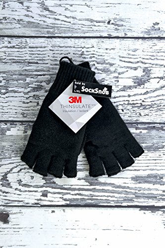 Mens 3M Black Thinsulate Thermal Lined Winter Gloves (Large/Extra Large)(Size: Large/XL)