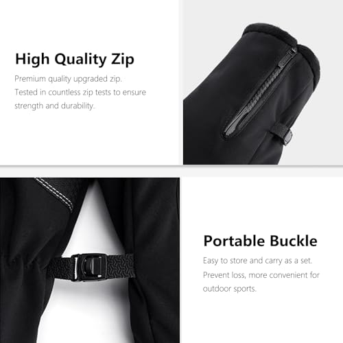 Habaylin Winter Thermal Gloves Anti Slip Touch Screen Gloves Warm Winter Gloves Windproof Waterproof Sports Warm Gloves for Men Women Thermal Fluff Lining for Running Driving Skiing