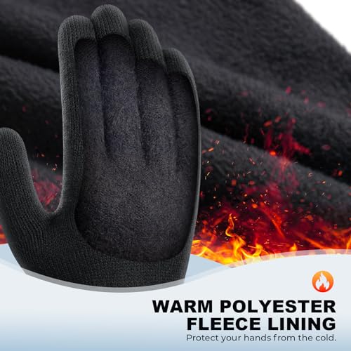 Tmani Winter Warm Knit Gloves Men and Women, Soft Wool Thermal Touchscreen Elastic Cuff Gloves Knit Stretchy Material