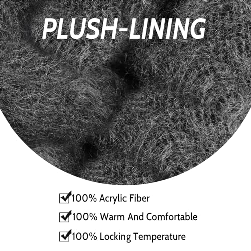 Minicoco Unisex Winter Warm Knitted Gloves, Thicken Fleece Elastic Cuffs Gloves Wool Gloves Suitable for Winter Gloves for Men