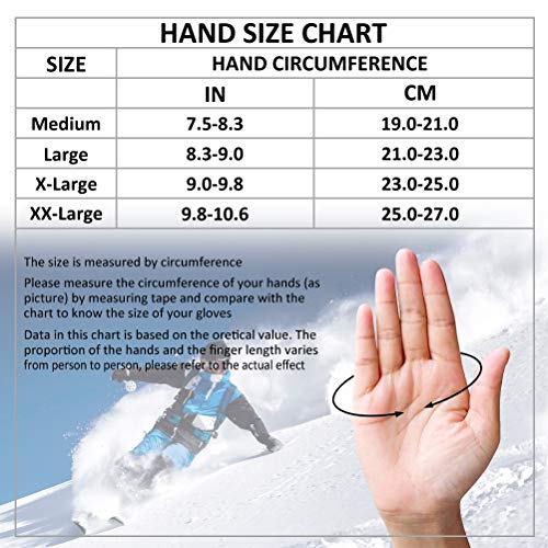 FIDESTE -40℉ Waterproof Winter Thermal Gloves - 3M Thinsulate Windproof Touch Screen Warm Gloves - for Driving Motorcycle,Cycling,Running,Outdoor Sports - for Women and Men - Black (XL)