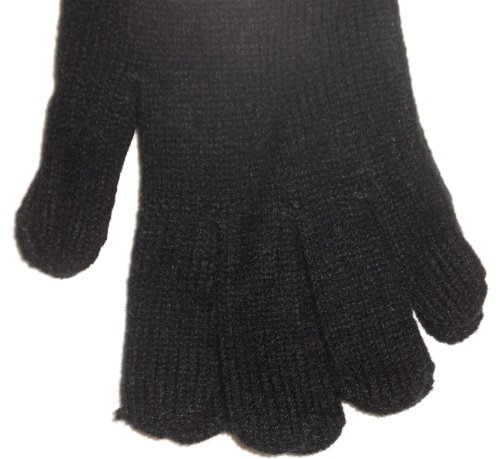 NEW 1 PAIR MENS HANDY THERMAL KNITTED WINTER GLOVES ONE SIZE MEN GLOVE BLACK