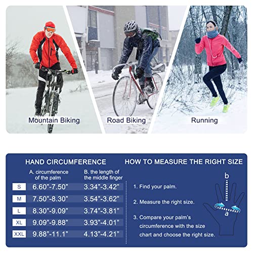 SIMARI Winter Thermal Gloves Men Women Touchscreen Anti-Slip Windproof Gloves Cold Weather Gloves for Driving Cycling Skiing Working Outdoor SMRG102
