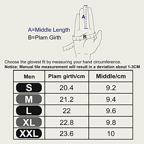 NOVBJECT Mens Leather Driving Gloves Full Touchscreen Winter Warm Gloves Fleece Lining, Black, M