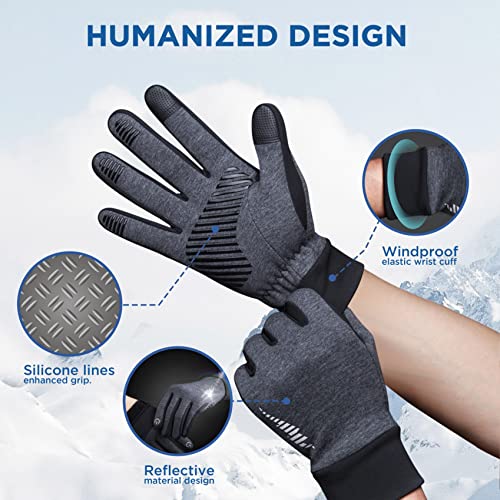 SIMARI Winter Thermal Gloves Men Women Touchscreen Anti-Slip Windproof Gloves Cold Weather Gloves for Driving Cycling Skiing Working Outdoor SMRG102