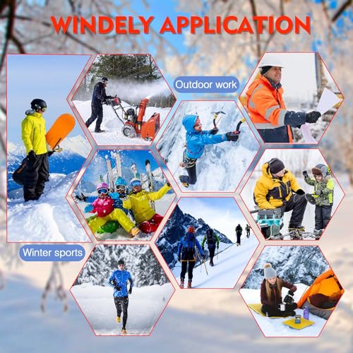 Yobenki Winter Running Gloves for Men Women, Thermal Gloves Waterproof, Thickened Fleece Lining Warm Gloves Cold Weather, Touchscreen Gloves for Ski Cycling Driving