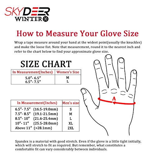 SKYDEER Winter Gloves with Soft Deerskin Suede Leather For Men and Women Cold Weather (SD8662T/XL, Warm 3M Thinsulate Insulation)