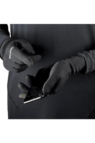 Salomon Cross Warm Unisex Gloves, Convenience, Trail running, Hiking, Breathable Warmth, and Overall Smart Design, Black, M